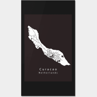 Curacao Netherlands Island Map Posters and Art